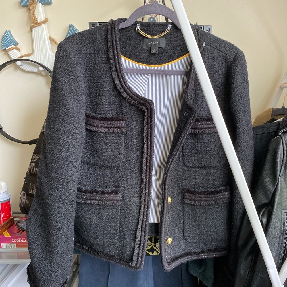 J.Crew Tweed Collarless Blazer